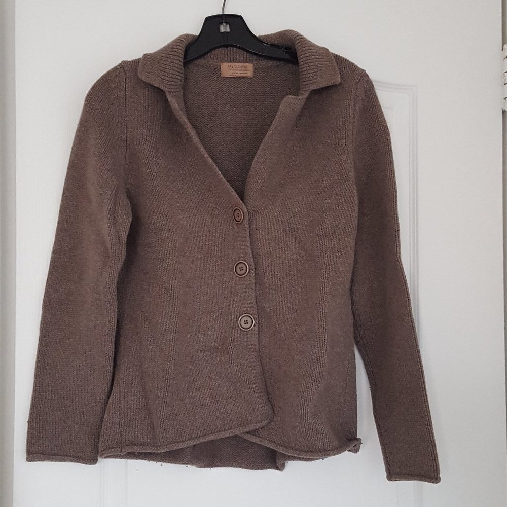 Falconeri Beige Wool Cardigan M
